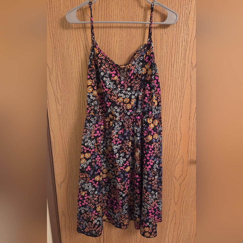 SHEIN Curve Black Floral Dress